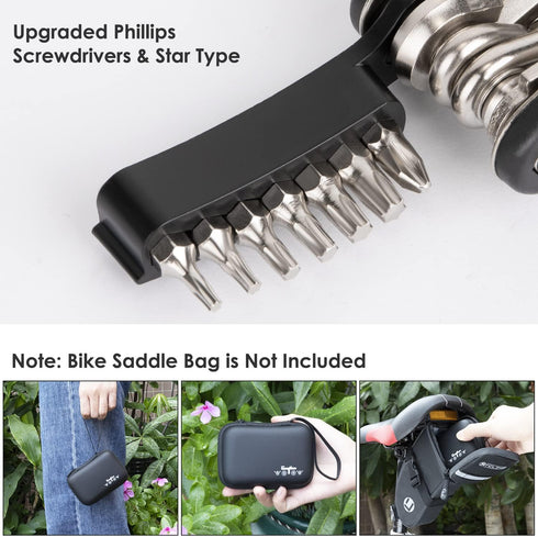 WOTOW Bike Repair Tool Kit - 21 in 1 Bicycle Multitool with Bone Wrench Portable Mountain Bike Tool Kit Riding Emergency Maintenance, Hex Key Wren...