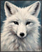 Posterizer 1 pcs-white arctic fox in snowy winter scene-oil painting style 13-Art for Animal Lovers-Landscape & Nature Art-Decor for Home & Office...