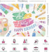 Happy Birthday Backdrop Painting Let's Put The Art in Party Background for Photography Dress for a Mess Splatter Paint Birthday Party Decoration S...