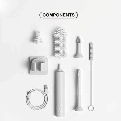 Electric Bottle Cleaner Brush for Baby Bottles - Electric Bottle Brush Cleaner, Baby Bottle Washer with Nipple Brush and Straw Cleaner Brush - Tak...