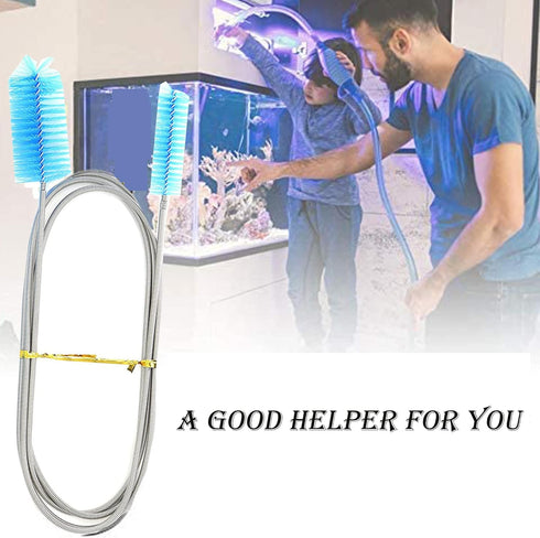 Aquarium Filter Brush Long Brush Flexible Double Ended Bristles Water Pipe Brush Tube Brush for Fish Tank or Home Kitchen...
