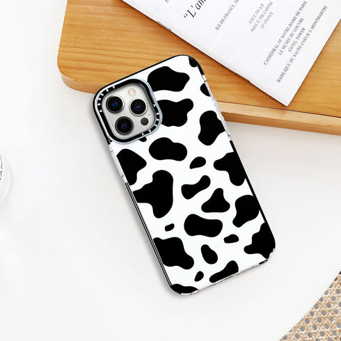 Abbery Designed for iPhone 12 Pro Max Case Cow, Cute Clear with Cow Print Pattern Design Soft Silicone TPU Sturdy Shockproof Protective Woman Girl...