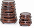 GOLDY&WENDY Round Brown Rosewood Pedestal Base Display Stand (3.8" Inside Diameter)...