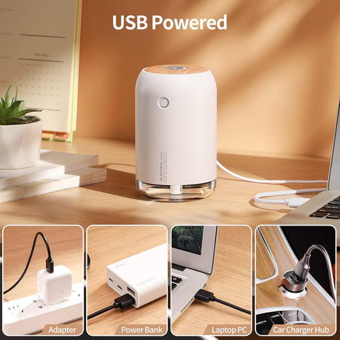 SmartDevil Portable Mini Humidifier, 500ml Small Desk Humidifier, USB Personal Desktop Humidifier for Bedroom, Office, Travel, Plants, Auto Shut-O...