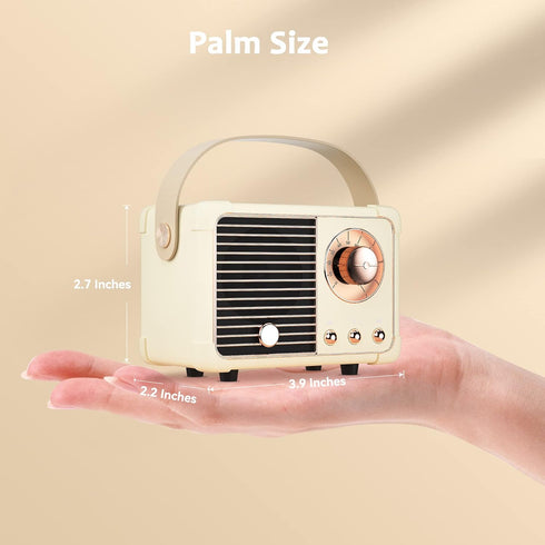 Retro Bluetooth Speaker,Wireless Vintage Small Speaker with Stereo Sound,Hands-free Call,400mA Battery,TF Card, Aux Line,Water-Proof For iOS Andro...