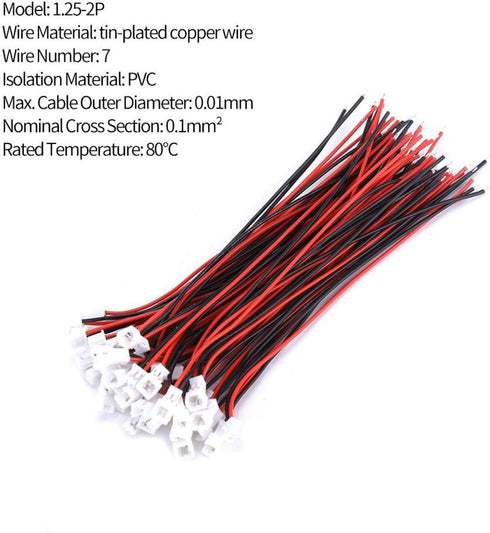 2 Pin 3 Pin Micro Electrical Male Female Connector Plug, Plated Copper Wire 20 Sets Micro AWG JST 1.25MM with Terminal Adapter Cable for Circuit B...