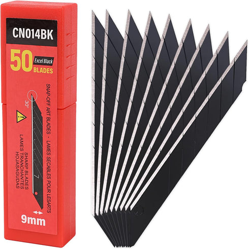 Gomake 9mm Utility Knife Replacement Blades,30 Degree Snap Off Carbon Steel Blades for Retractable Cutting Knives, Hobby, Craft Knife, Box Cutter ...