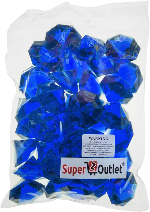 Super Z Outlet Acrylic Table Scatter Accents and Vase Fillers for Events, Weddings, Crafts, and Parties – 36-Piece Set (Royal Blue)...