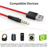 USB to 3.5mm Headphones Charging Cable Cord Compatible with Beats by Dr Dre Solo Studio Wireless Headphones, MP3 Player, iPod Shuffle, Speakers, V...