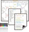 JJPRO Magnetic Monthly Calendar Whiteboard Set for Fridge-Monthly Planning Board and Two Bonus Dry Erase Grocery Board&Weekly Menu Board-Meal Plan...