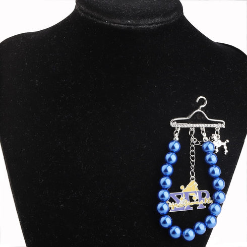 SigmaRho Sorority Poodle Pearl Chain Brooch Inspired Paraphernalia Jewelry Greek Sorority Gift for Women Girl...