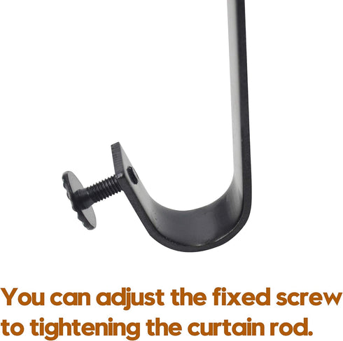 4 Pack Ceiling Curtain Rod Bracket Heavy Duty Single Curtain Rod Holders for 1 Inch Drapery Holder for Living Room Bedroom Black...