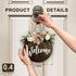 MayAvenue Welcome Wreaths Decor Sign Front Door, Round Wood Hanging Sign with Ribbon Bow and Artificial Green Leaves, Farmhouse Porch Decorations ...
