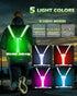Zacro LED Reflective Vest Running Gear, 5 Lights Colors High Visibility Reflective Running Gear Rechargeable Light Up Running Vest for Walking Run...