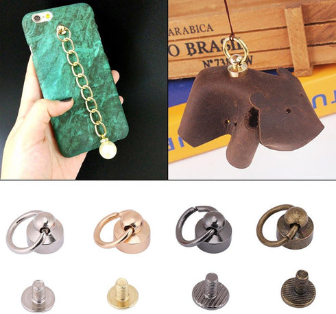 20pcs Rivets Fasteners Chain Bag Screws 8mm 4 Colors DIY Leather Craft Purse Phone Case Screws Accessories(Silver)...