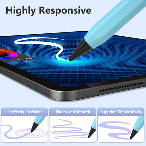 Stylus Pen for iPad 2018-2023, 15mins Fast Charge Apple Pencil for iPad 9th&10th Generation, Apple iPad Pro 11&12.9", iPad 8/7/6th Gen, iPad Air 3...