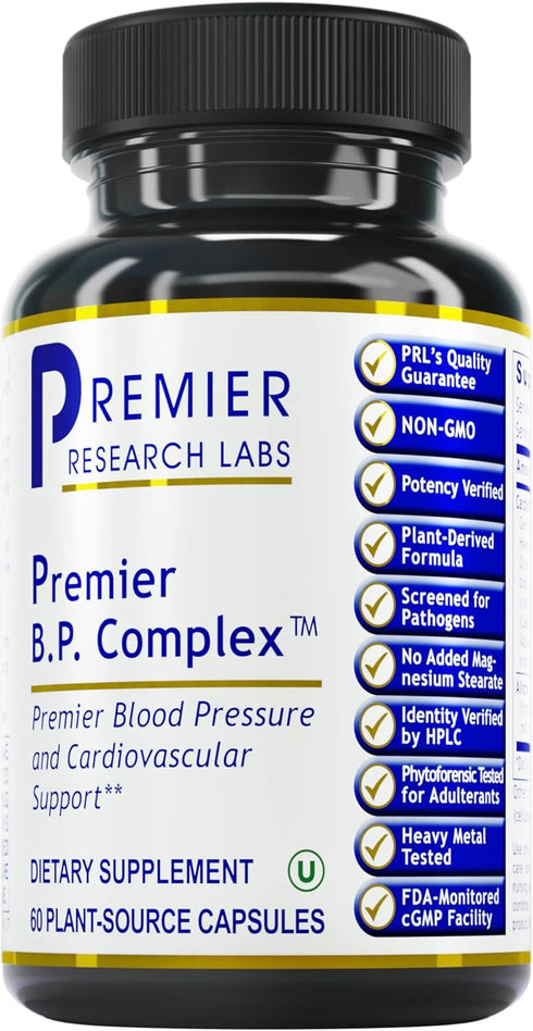 Premier Research Labs BP Complex - for Heart Health - with Garlic, Hawthorn, Olive Leaf, Reishi, Cayenne & Organic Celery - Allicin Supplement - N...