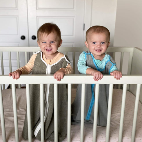 baby deedee Sleep Nest Fleece Baby Sleeping Bag, Gray Aqua, 0-6 Month...