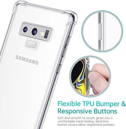 SALAWAT Galaxy Note 9 Case, Clear Cute Gradient Slim Phone Case Cover Reinforced TPU Bumper Hard PC Back Shockproof Protective Case for Samsung Ga...