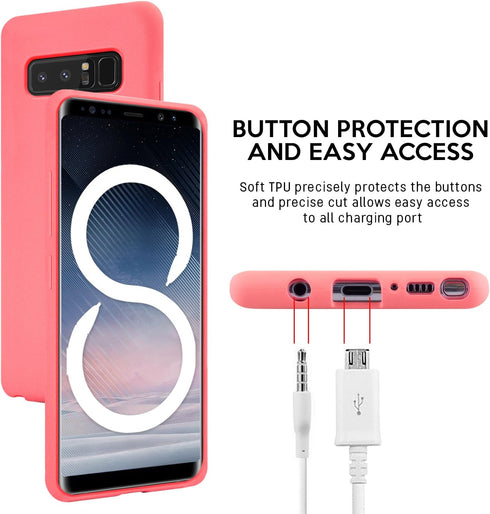 GOOSPERY Soft Feeling Jelly for Samsung Galaxy Note 8 Case (2017) Silky Slim Bumper Cover (Flamingo)...
