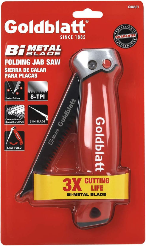 Goldblatt Folding Drywall / Sheetrock Saw, Jab / Hand Saw with Soft Grip Handle, for Wallboard, Plywood and PVC...