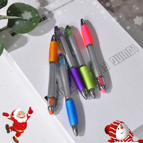 Stylus Pens for Touch Screens, Medium Point Pens with Crystals for Women and Kids Black Ink Pen with Stylus Ballpoint Pens with Comfort Grip for T...