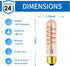 T10 LED Bulbs 40 Watt Equivalent 4W Dimmable Edison Tubular Light Bulb E26 Medium Base 2700K Warm White, T10 Vintage Amber Glass Spiral Filament L...