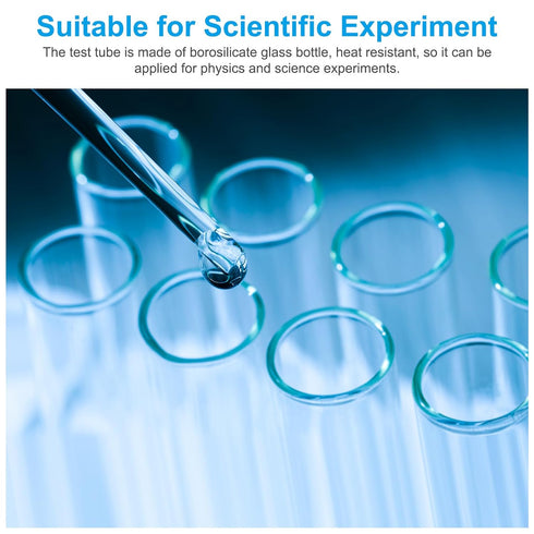 PATIKIL 30ml Test Tubes, 10pcs 5.91x0.79in Glass Clear Round Bottom Test Tube Containers with Plastic Cap for Bead Party Candy Bath Salt Storage S...