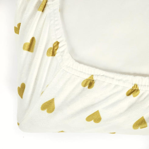 Lush Decor Baby Boho Metallic Hearts Allover Hearts Soft & Plush Changing Pad Cover, 32" x 16" x 5", White & Gold...