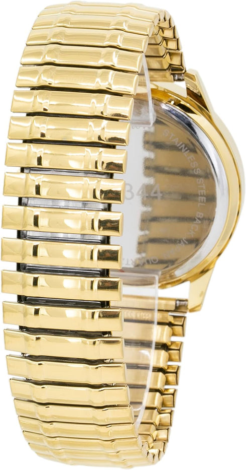 Blekon Collections Unisex Large Face Easy to Read 40mm Case Japanese Quartz Movement Stretch Band Watch (Gold)...