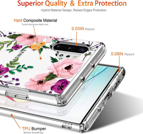 GiiKa Galaxy Note 10 Plus Case, Clear Girls Women Heavy Duty Shockproof Protective Hard PC Back Case with Slim TPU Bumper Cover Phone Case for Sam...