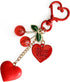Cute Cherry Keychain with Heart Clasp, Lovely Heart Keyring Charm, Keychain Accessories for Women and Girls...