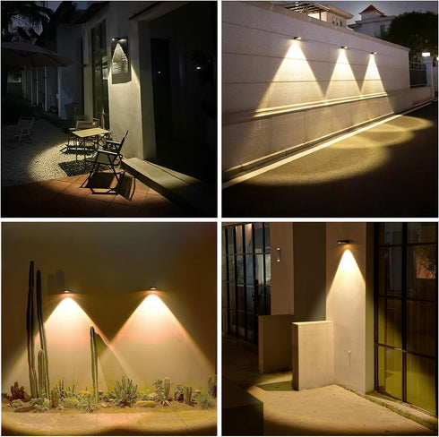 Solar Wall Sconce Wall Lights Outdoor Waterproof for Outside Fence Lights Solar Powered LED Dusk to Dawn Lighting Porch...