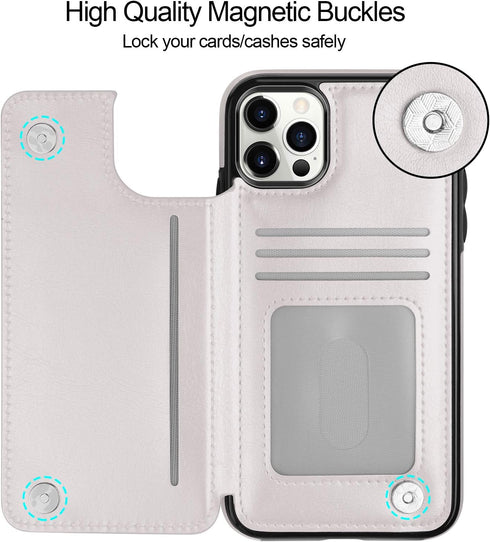 HianDier Wallet Case Compatible with iPhone 12 Pro MAX Case 5G 6.7-inch Slim Protective with Credit Card Slot Holder Flip Folio Soft PU Leather Ma...