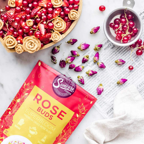 Suncore Foods Dried Rose Buds Bloom, Caffeine-Free Tea, Gluten-Free, Non-GMO, 1.5oz (1 Pack)...