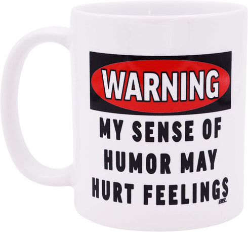 Rogue River Tactical Sarcastic Funny Coffee Mug Warning My Sense of Humor May Hurt Feelings Novelty Cup...