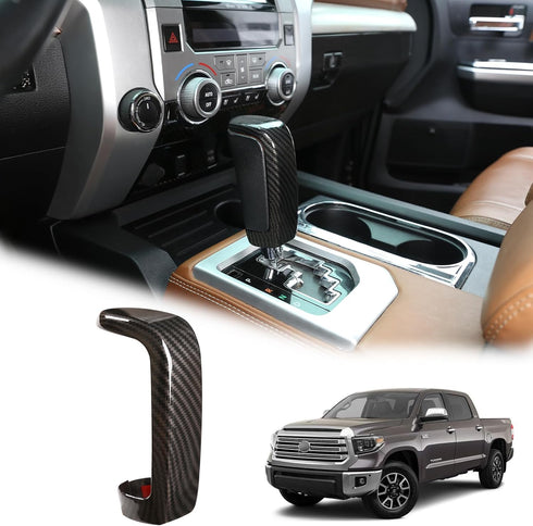 Car Shifter Gear Hand Brake Trim Cover Compatible with Toyota Tundra 2007-2021 Sequoia 2008-2020 Center Console Gear Shift Head Protection Cover A...