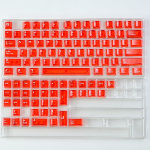 114 Keys Transparent Keycaps PC Cherry Profile Red Crystal Keycap Set Fit for Cherry Mx Switches Mechanical Keyboard...