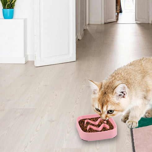 2 PACK Slow Feeder Dog Bowls Small Breed, Pink Silicone Dog Bowl, Silicone Slow Feeder Dog Bowls to Slow Down Pets' Eating Speed for Medium Small ...