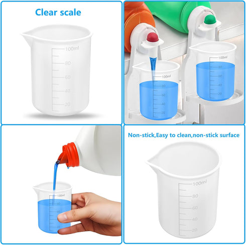 Flexible Laundry Detergent Cup, Silicone Laundry Detergent Measuring Cup Washable Laundry Measuring Cup for Liquid Detergent Reusable Pliable Sili...