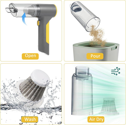 Handheld Car Vacuum Cleaner, 4 in 1 Wireless Handheld Vacuum Cleaner with High Power 13000Pa Brushless Motor and Type-C, Mini Car Vacuum with 6000...