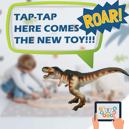 Gemini & Genius Dinosaur Toys Tyrannosaurus Rex Action Figure with Movable Jaw - 11.5 Inches Length - Gifts, Stocking Stuffer, Birthday Cake Toppe...