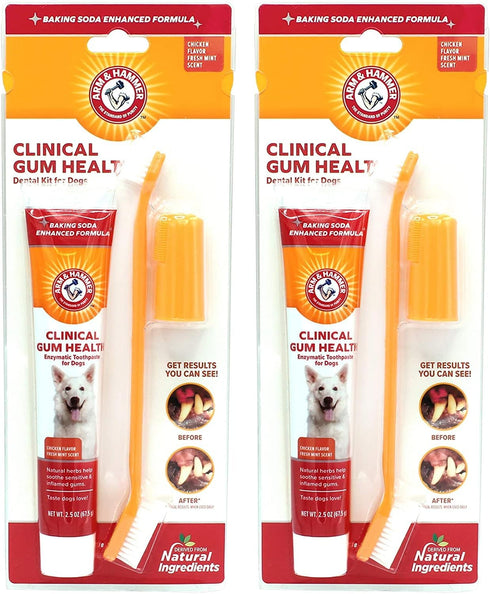 Arm & Hammer for Pets Clinical Care Dental Gum Health Kit for Dogs | Contains Toothpaste, Toothbrush & Fingerbrush | Soothes Inflamed Gums, 3-Piec...