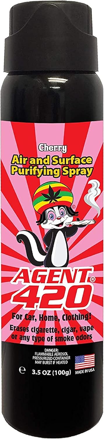 Agent 420-3.5 oz Odor Destroying Spray for Eliminating Pot Smoke, Cigarette or Most Unwanted Odors in Your House, Car or Apartment, Freshen Up The...