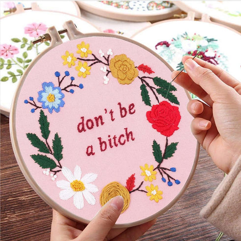Artilife Embroidery Kit with Pattern and Instruction, Funny Cross Stitch Kits Include Embroidery Cloth, Hoop, Color Thread and Needles......