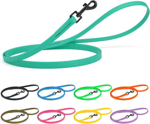 Dogline Biothane Waterproof Dog Leash Strong Coated Nylon Webbing with Black Hardware Odor-Proof for Easy Care Easy to Clean High Performance for ...