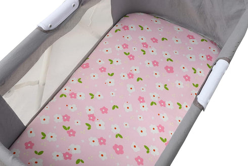 Onacosht Bassinet Sheets Set 3 Pack for Baby Girl, Stretchy Soft Jersey Knitted Fitted Sheet Universal for Oval Rectangle and Hourglass Bassinet M...