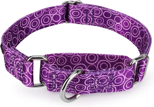 Stylish Camouflage Floral Printed Dog Collar - Adjustable Collar for Small and Medium Large Dogs (M, Purple)...