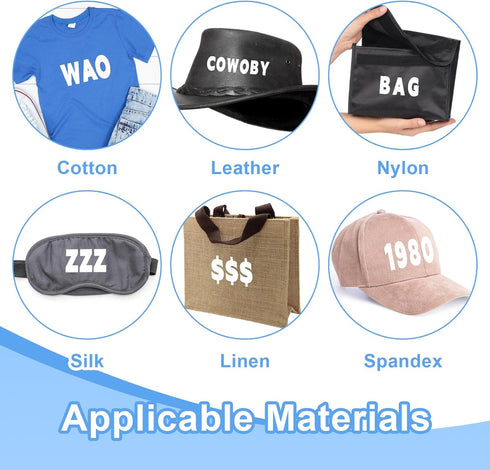 3 Sheets 1 Inch White Iron On Heat Transfer Letters and Numbers 504 Piece Alphabets Numbers Fabric Washable Iron on Letter Patches for Sports Jers...
