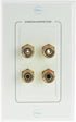 Mediabridge™ Speaker Wall Plate w/Binding Posts (2 Pair) - Free Low Voltage Metal Mounting Bracket (1-Gang) Binding Post 2-Piece Inset Wall Plate ...
